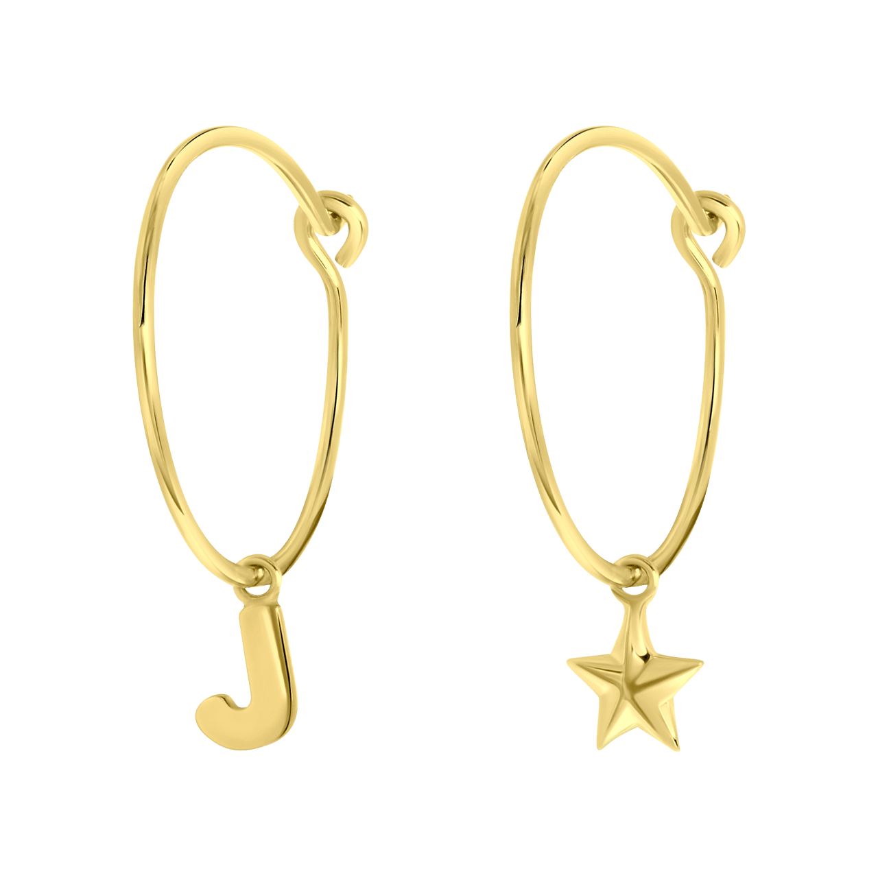 Zilveren oorbellen letter/stardust