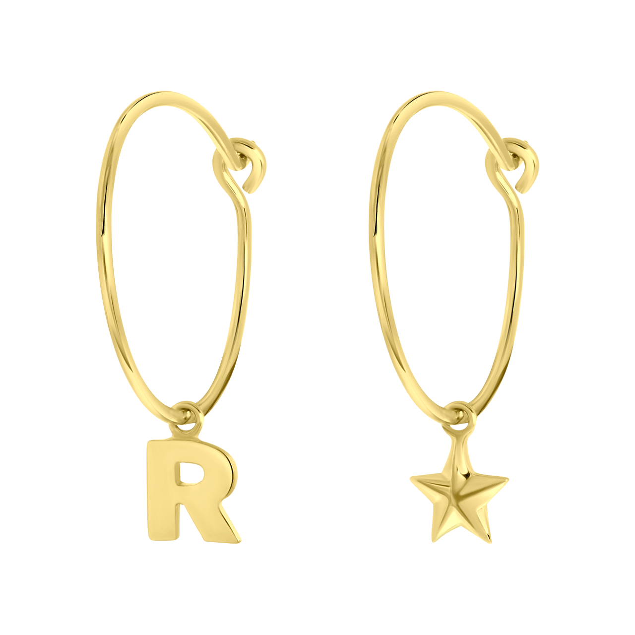 Zilveren oorbellen letter/stardust