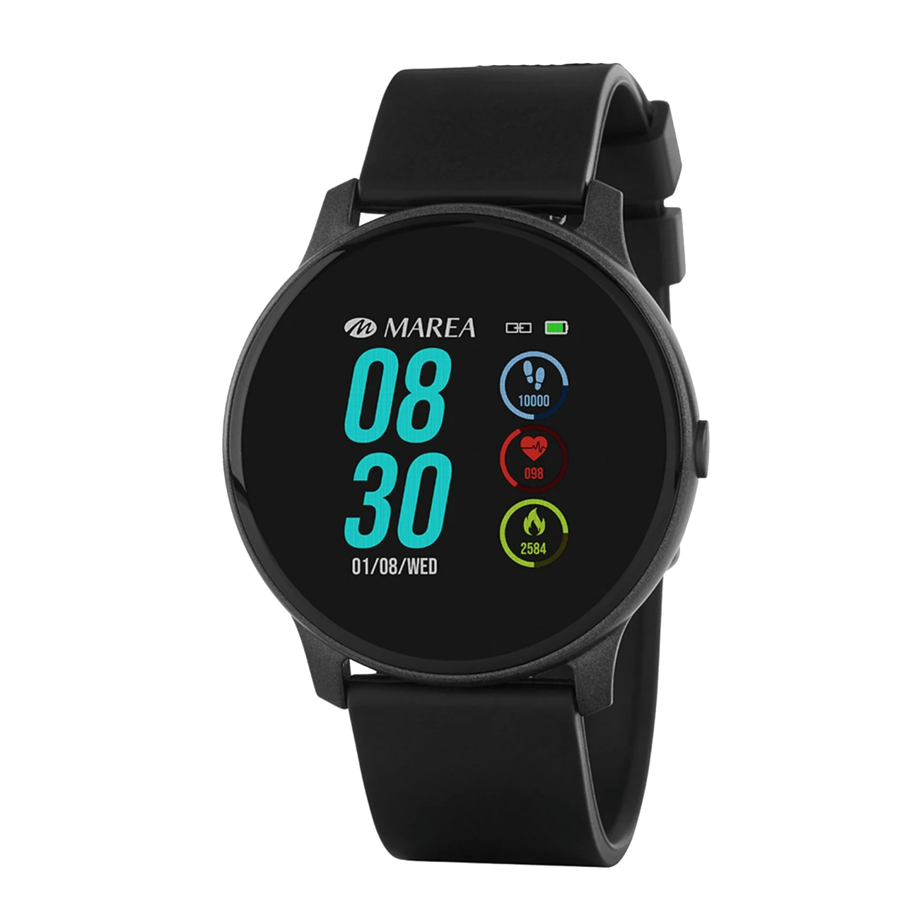 Marea smartwatch met zwarte rubberen band B59006/1