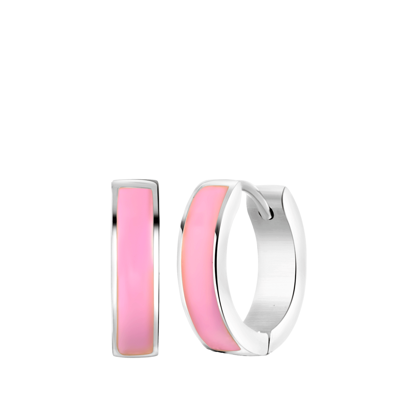 Stainless steel oorringen emaille paars voor dames