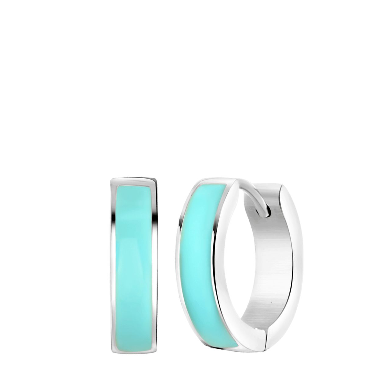 Ohrringe, Edelstahl, Emaille, Minzgrün