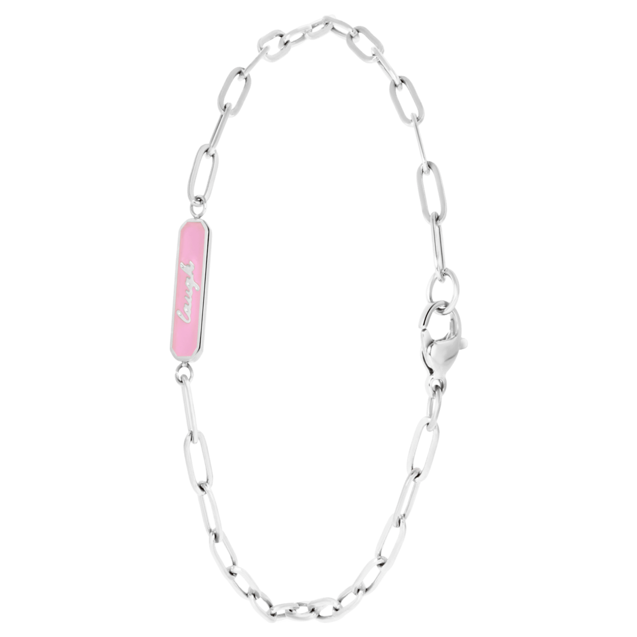 Stainless steel armband laugh emaille paars