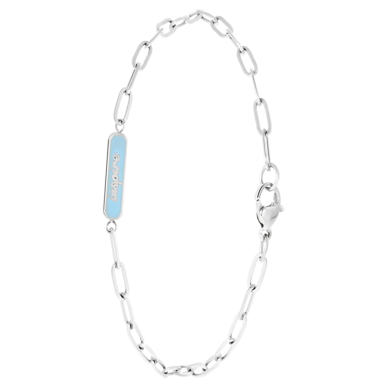 Stalen armband inspire emaille blauw