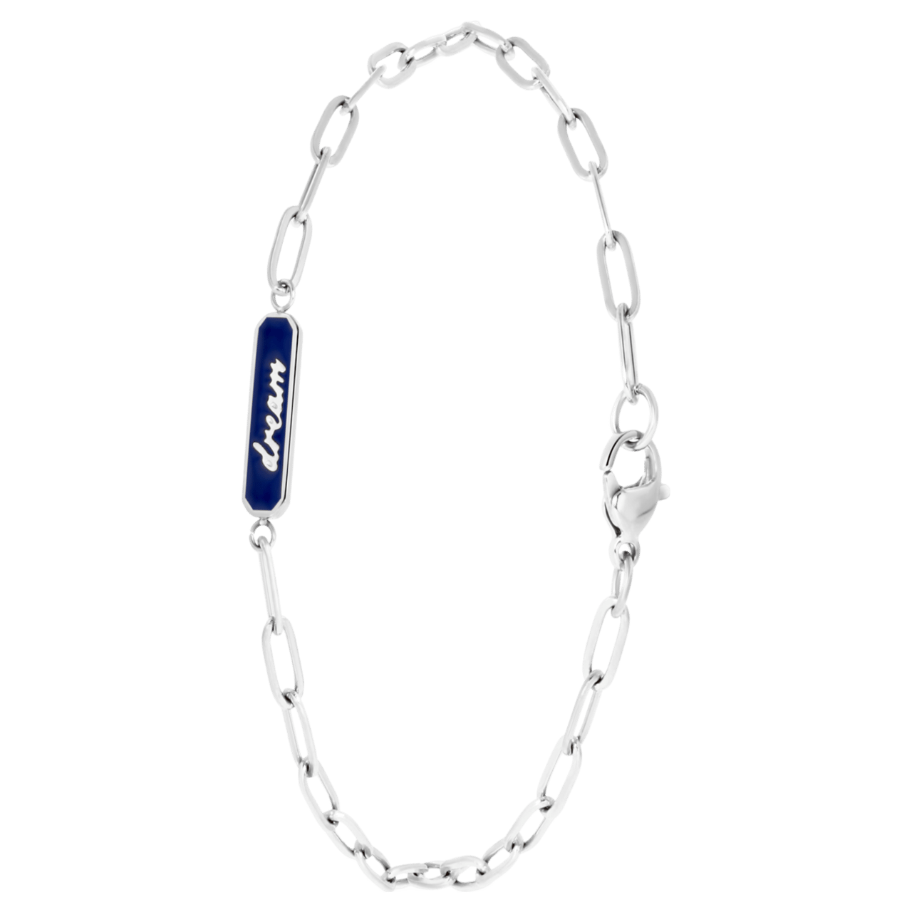 Stainless steel armband dream emaille blauw