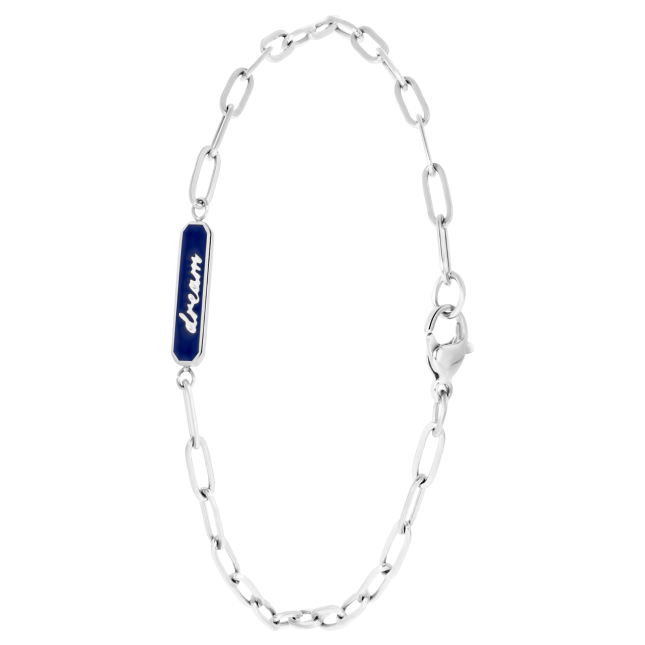 Stalen armband dream emaille blauw