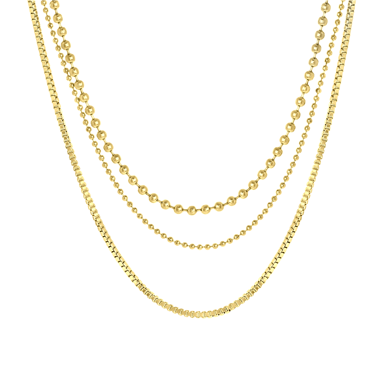 Goudkleurige bijoux set met kettingen