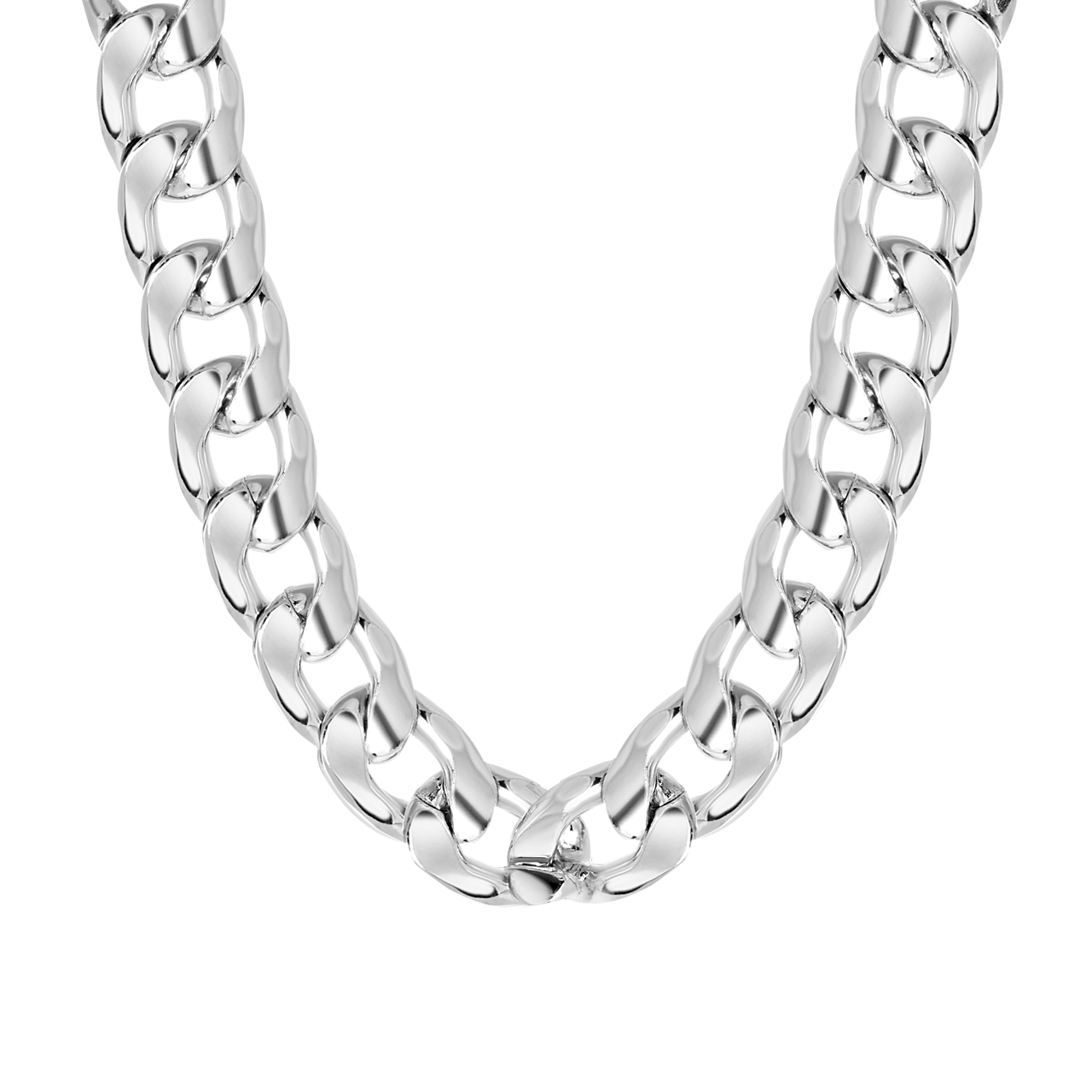 Zilverkleurige bijoux ketting chunky