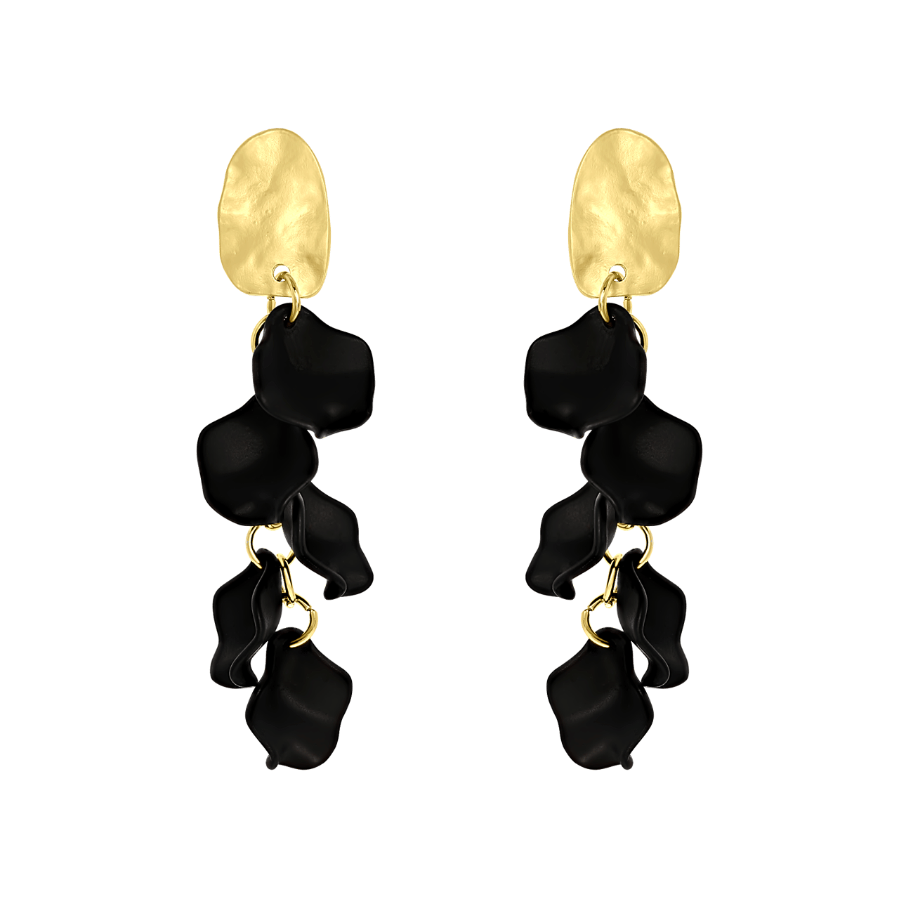 Goudkleurige bijoux oorbellen zwart