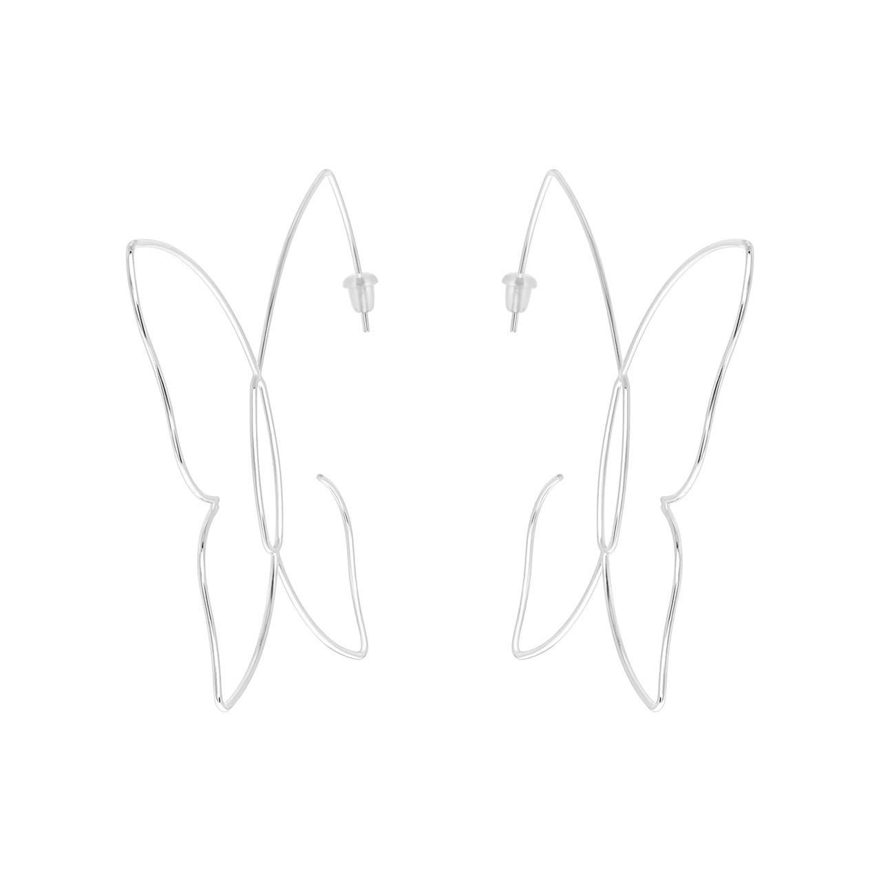 Silberfarbene Bijoux-Ohrringe, Schmetterling