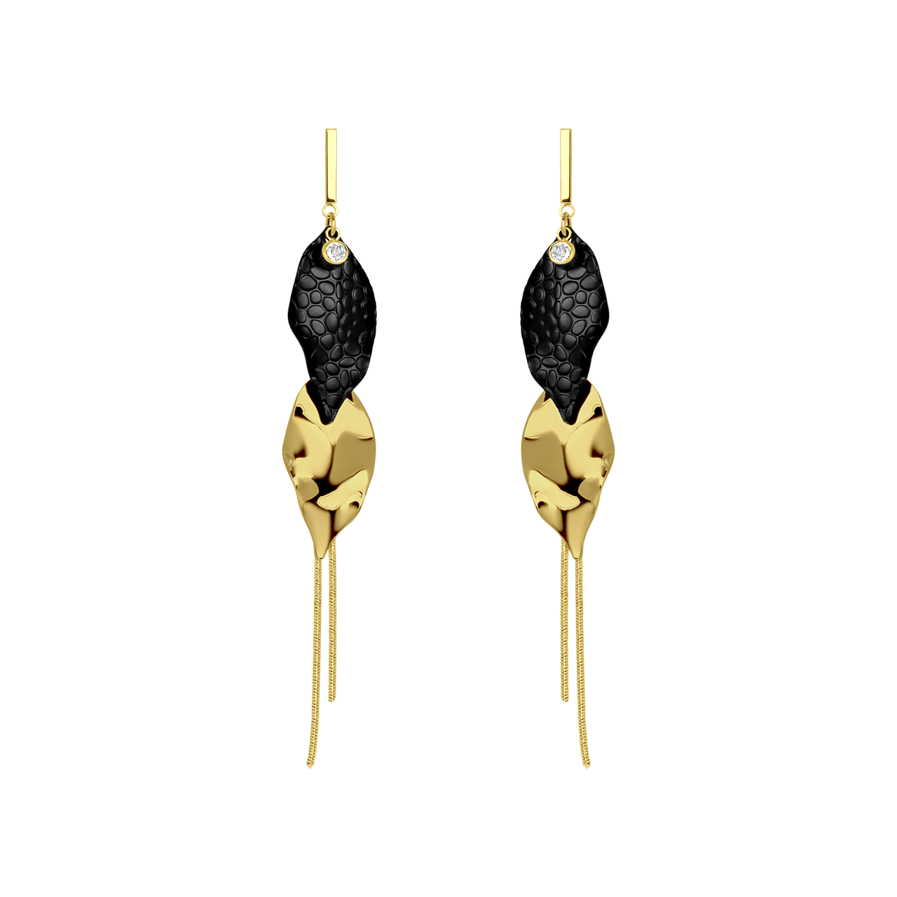 Goudkleurige bijoux oorbellen blad