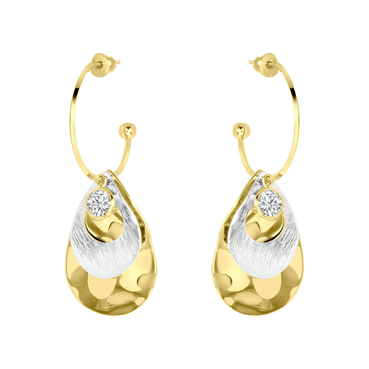 Goldfarbene Bijoux-Ohrringe, Tropfen