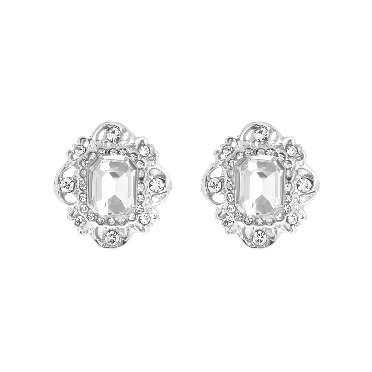 Zilverkleurige bijoux oorbellen clip