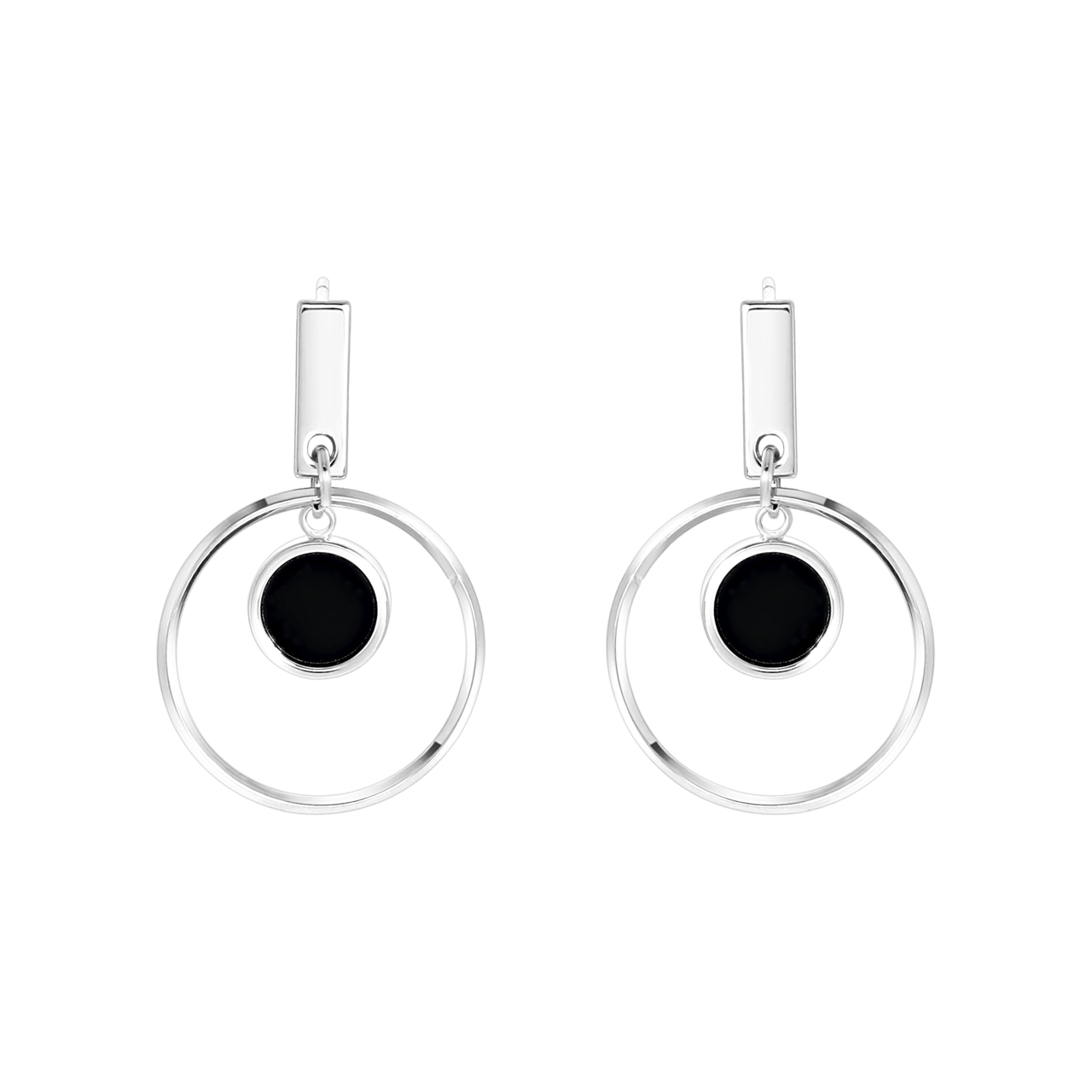 Bijoux zilverkleurige oorringhangers voor dames