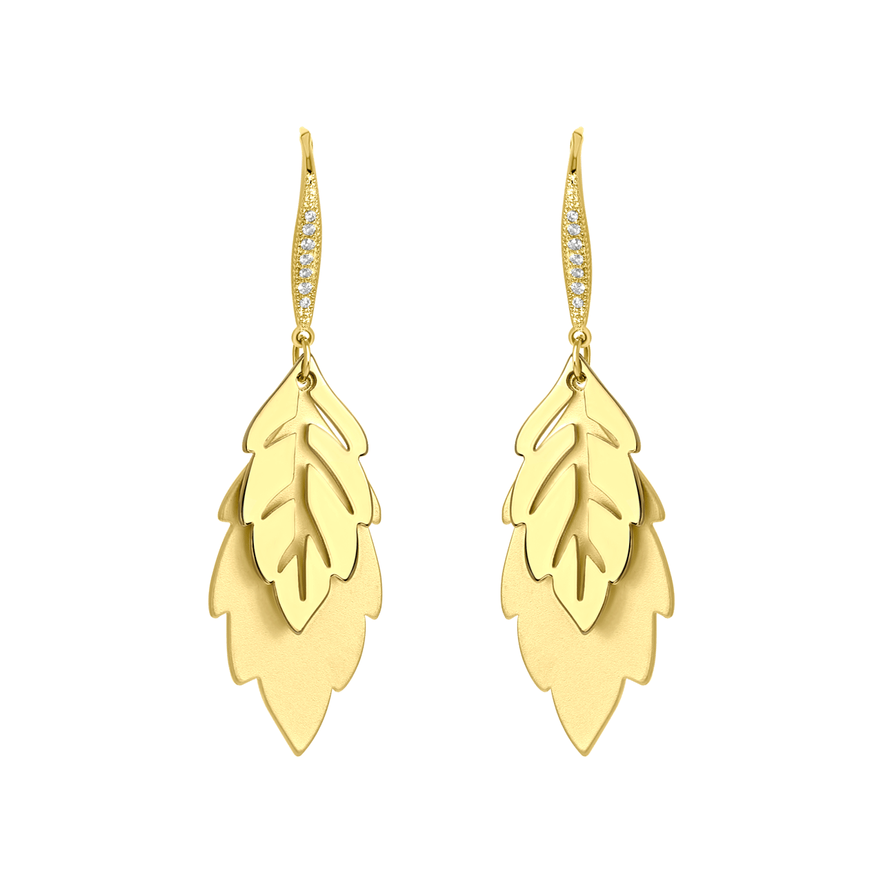 Goudkleurige bijoux oorbellen blad