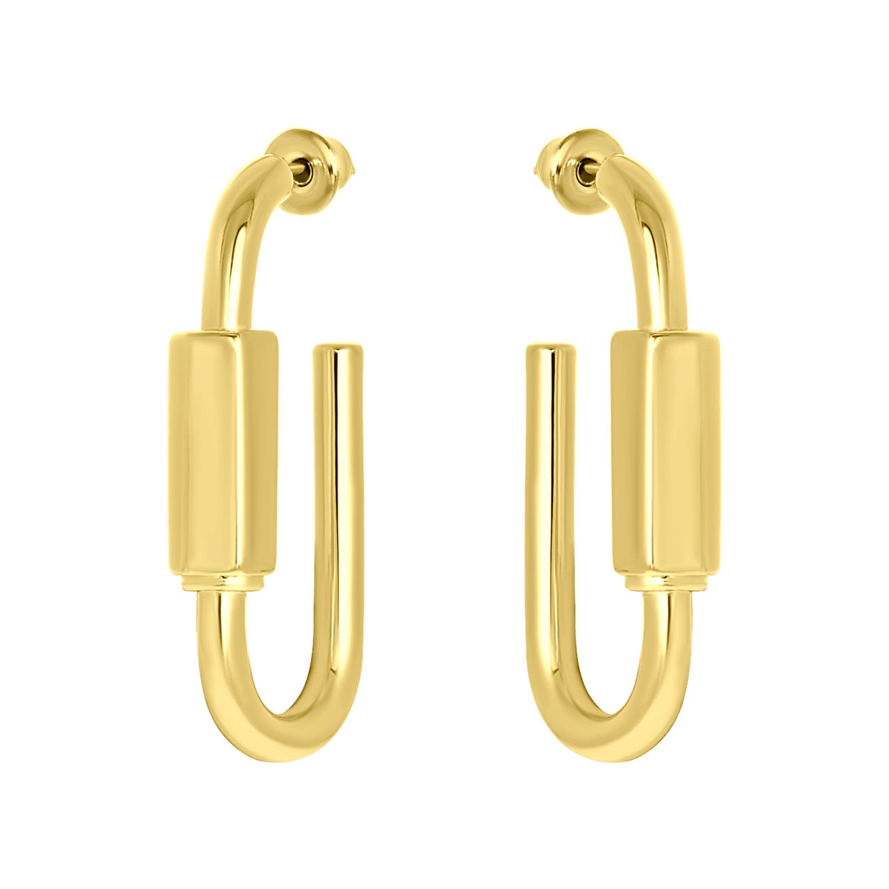 Goldfarbene Bijoux-Ohrringe, rechteckig