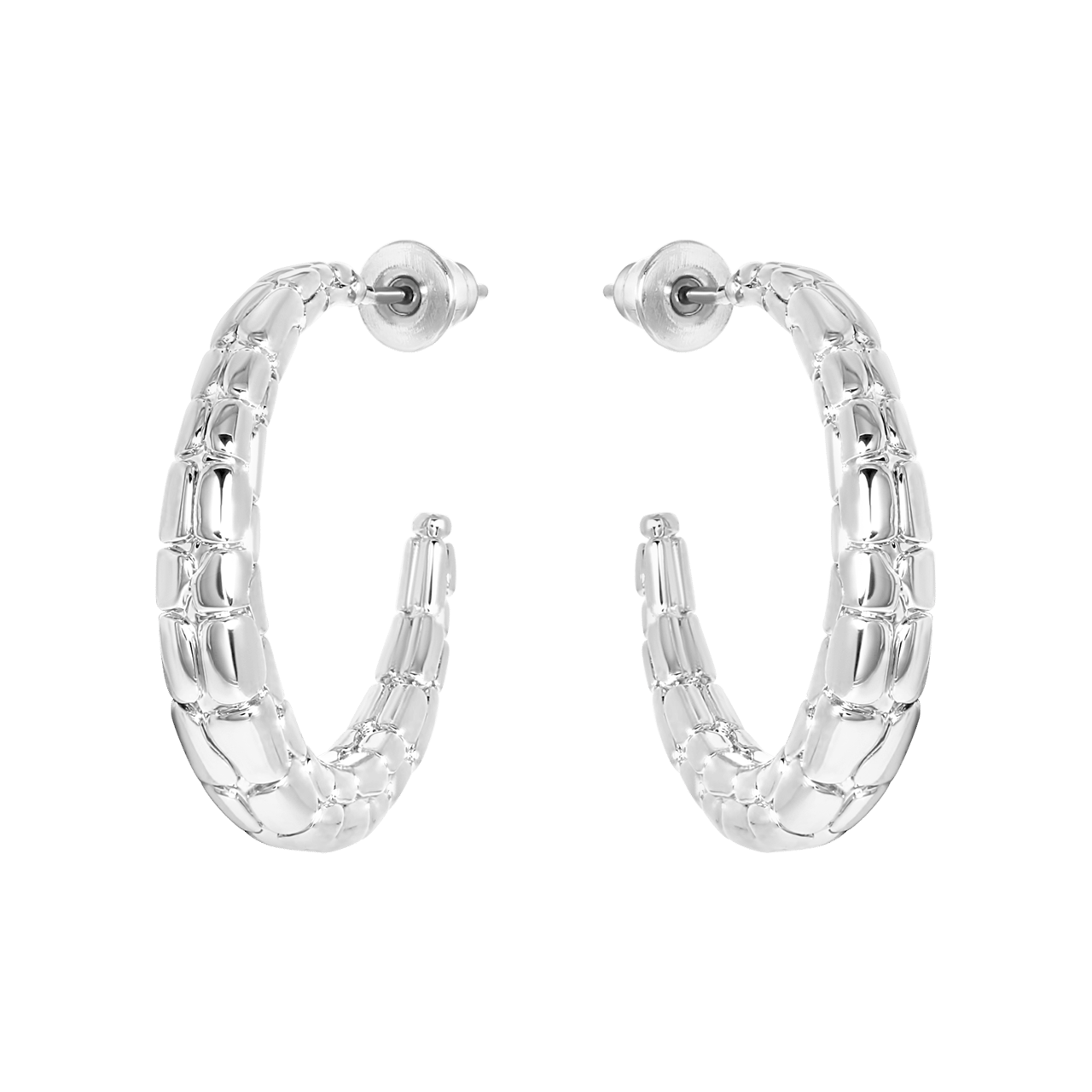 Zilverkleurige bijoux oorbellen