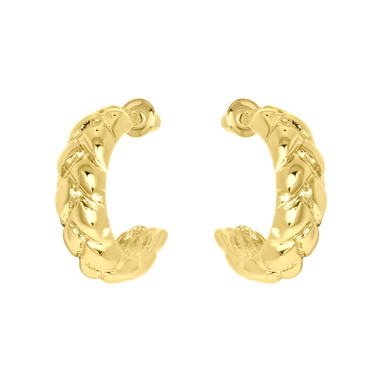 Goudkleurige bijoux oorbellen vlecht