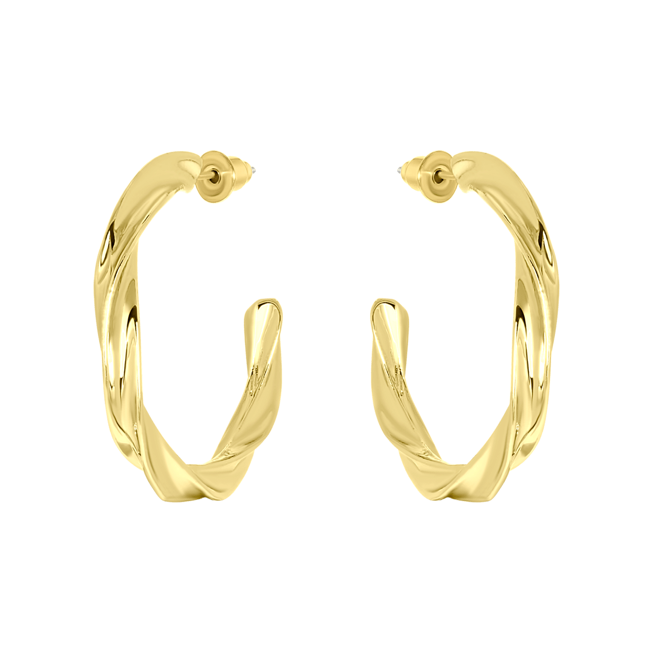 Goudkleurige bijoux oorbellen gedraaid