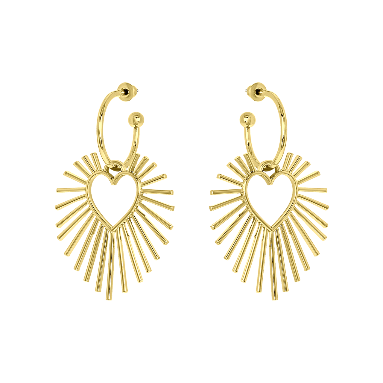 Goudkleurige bijoux oorbellen hart