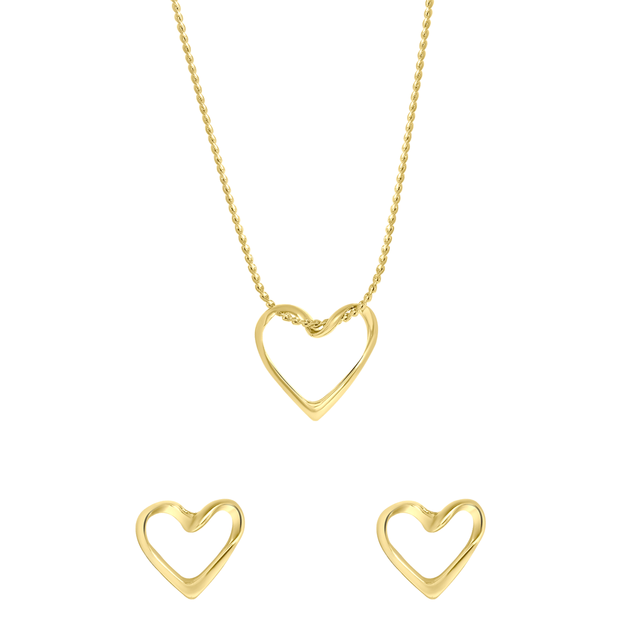 Goudkleurige bijoux setje hart