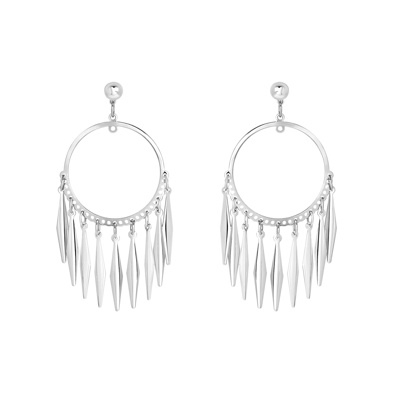 Zilverkleurige bijoux oorbellen
