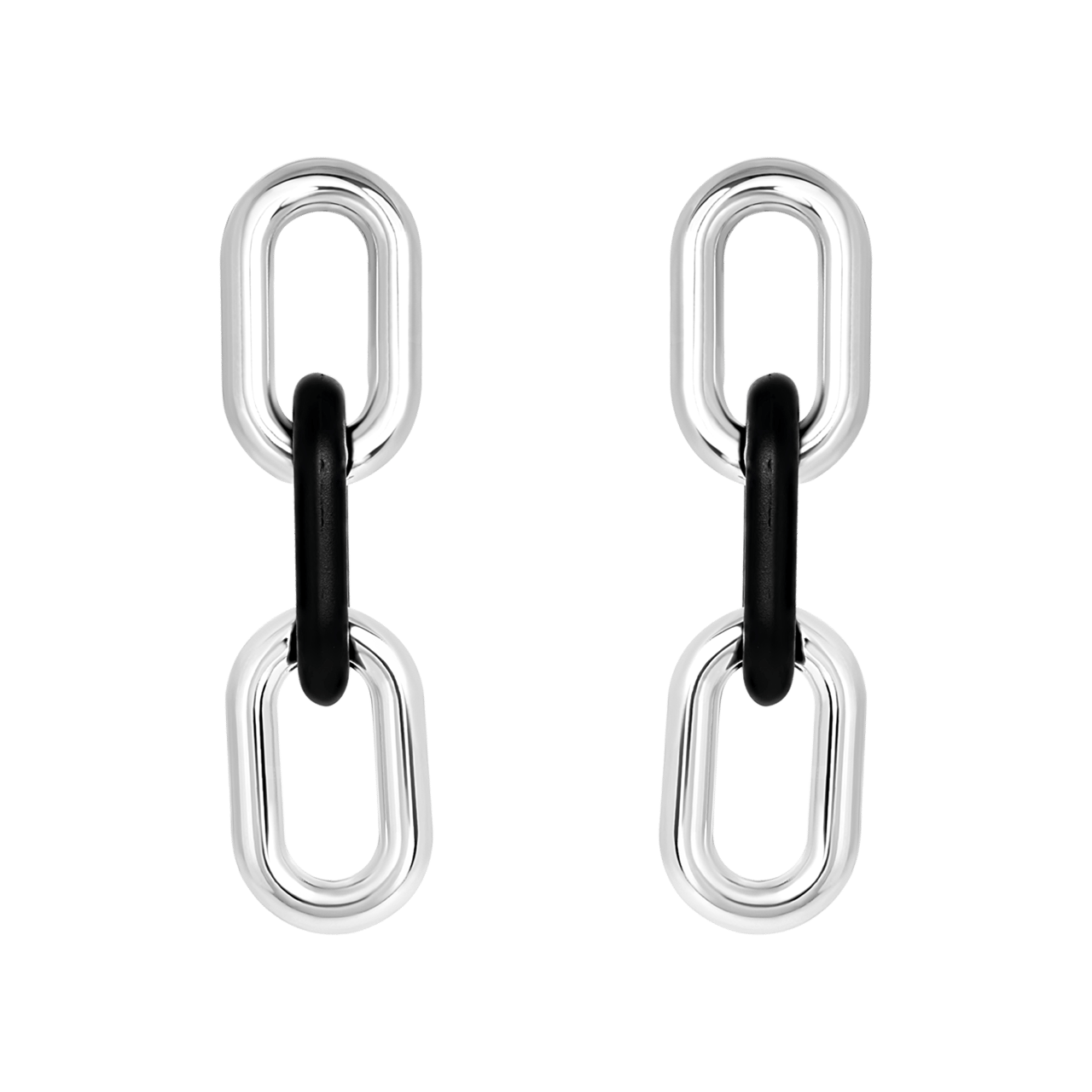 Silberfarbene Bijoux-Ohrringe, oval