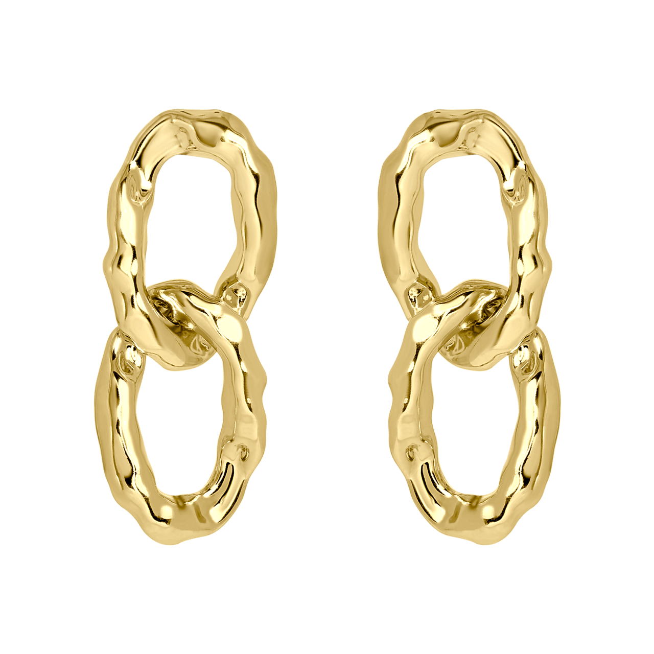 Goudkleurige bewerkte bijoux oorbellen