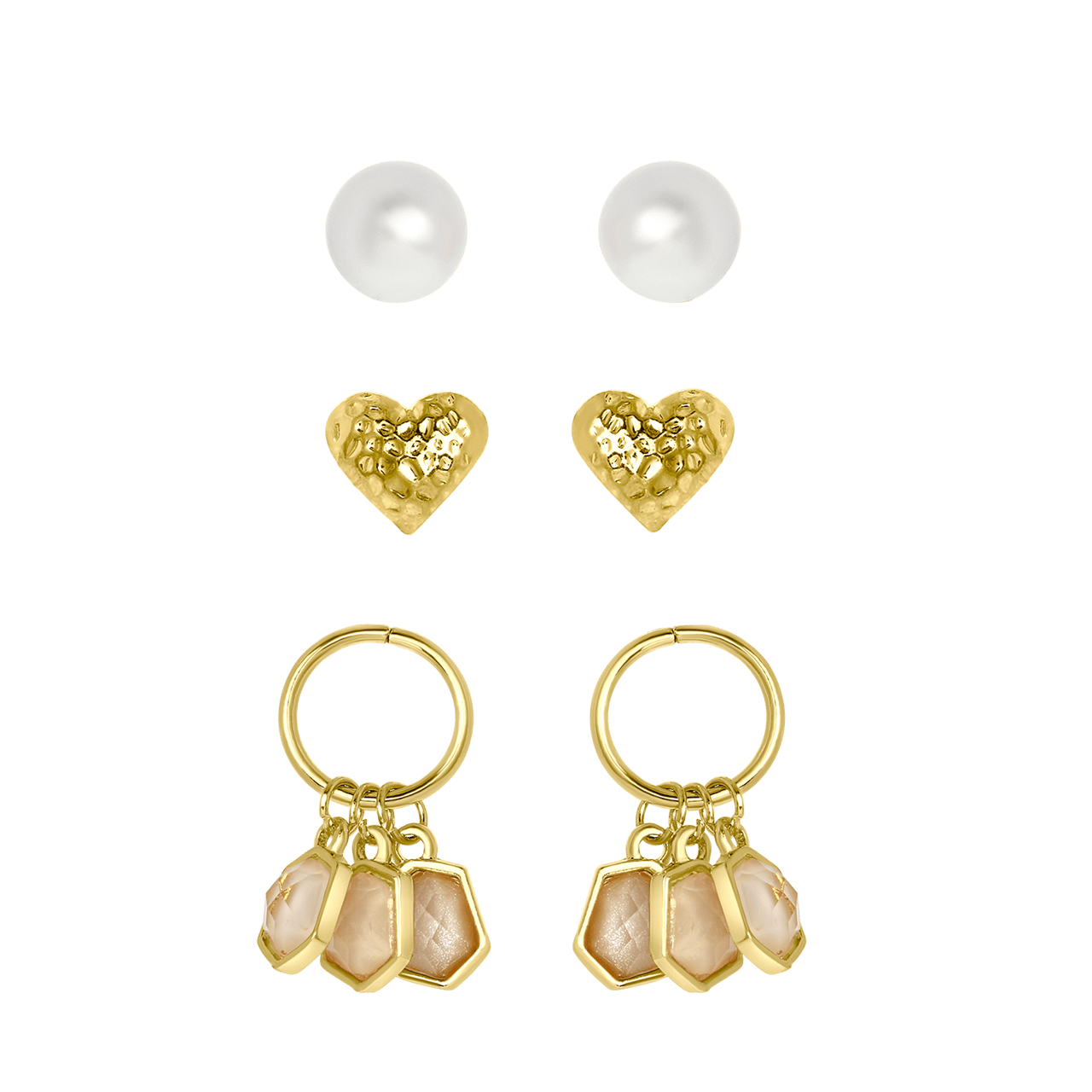 Goudkleurige bijoux oorbellen set