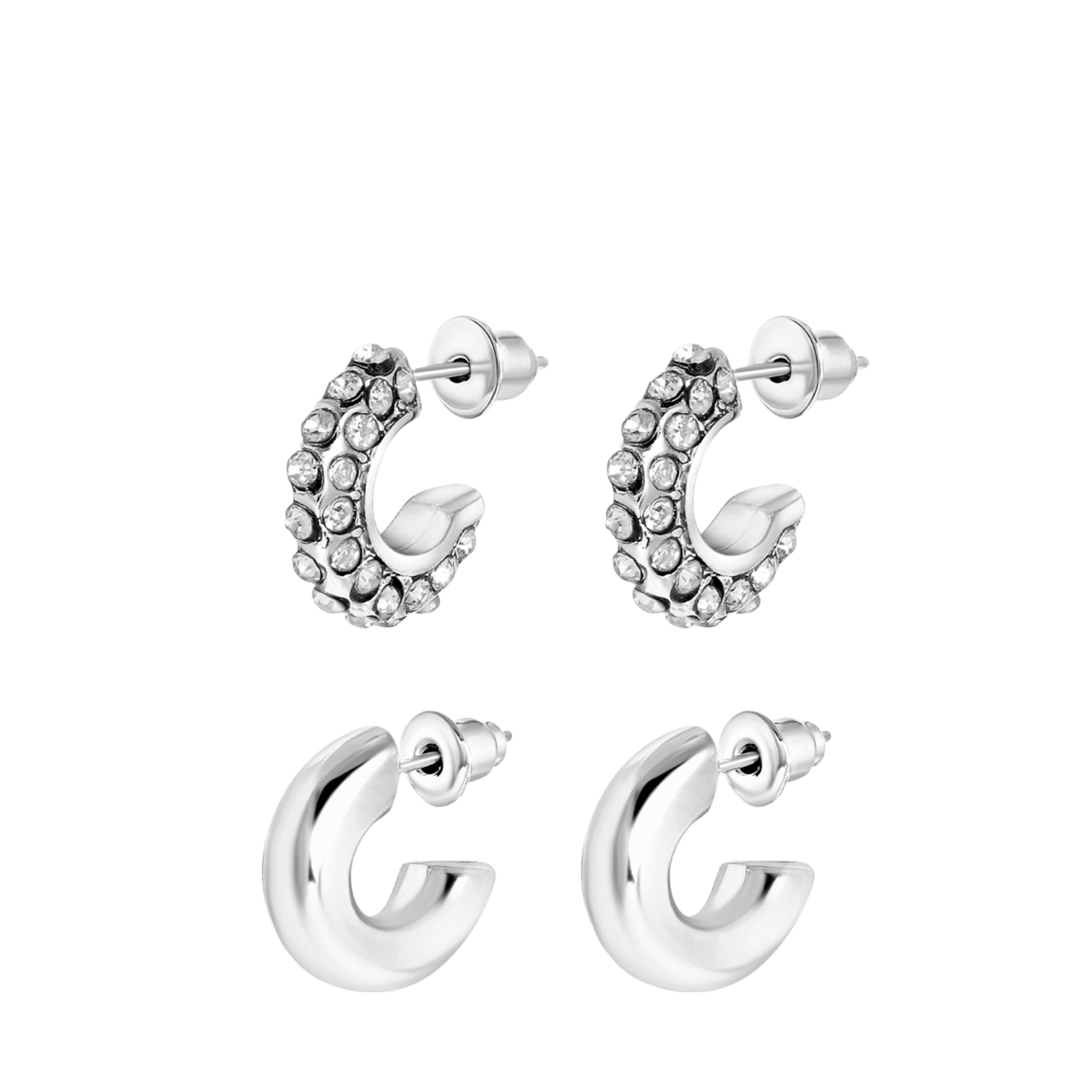 Silberfarbenes Ohrringe-Set von Bijoux