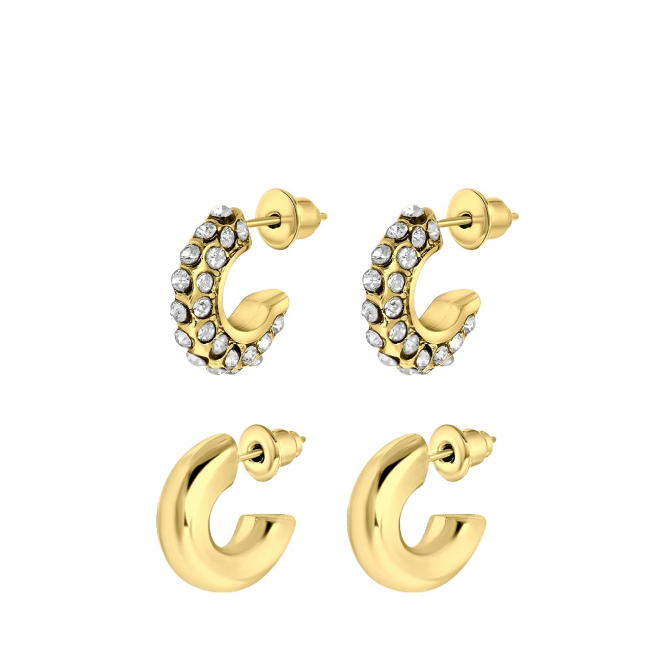 Goudkleurige bijoux oorbellen set