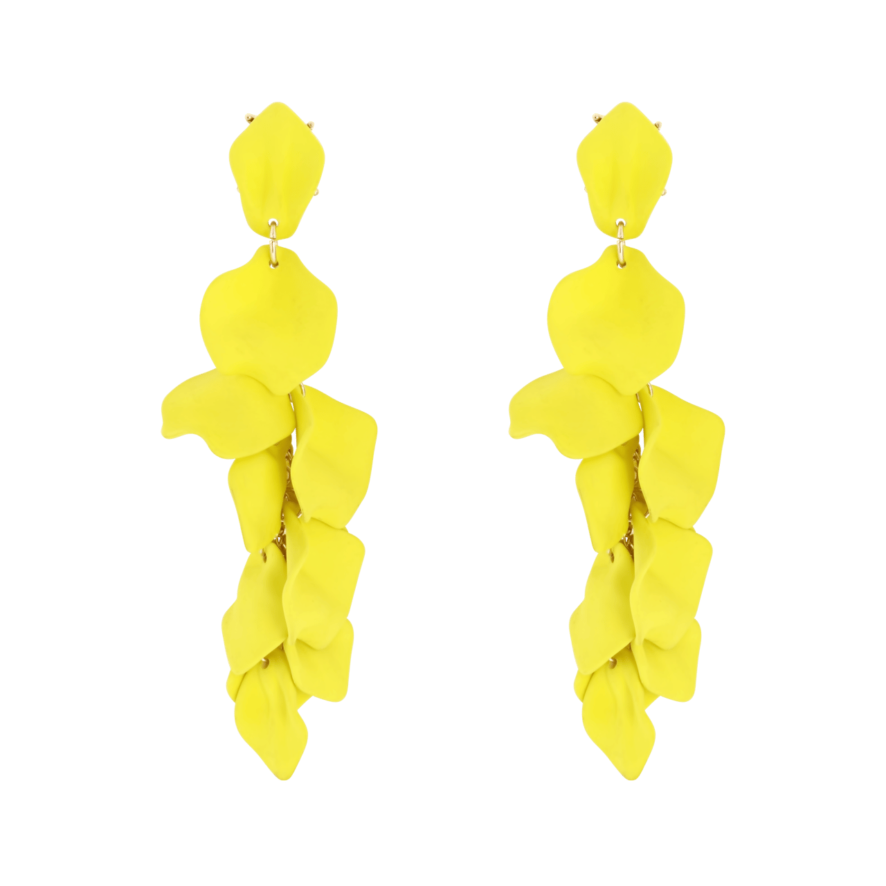 Gelbe Bijoux-Ohrringe, mit Blatt