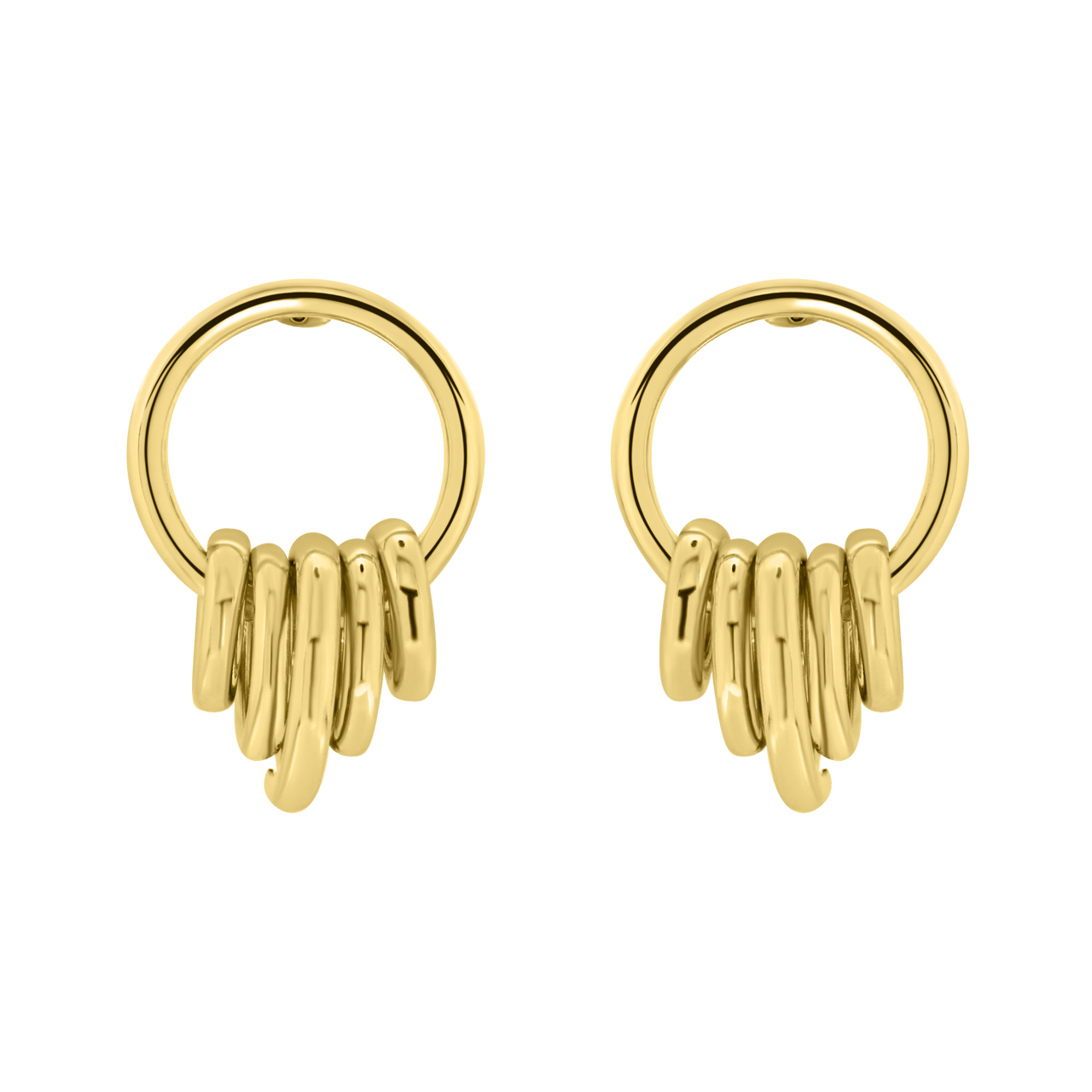 Goudkleurige bijoux oorbellen met ringen