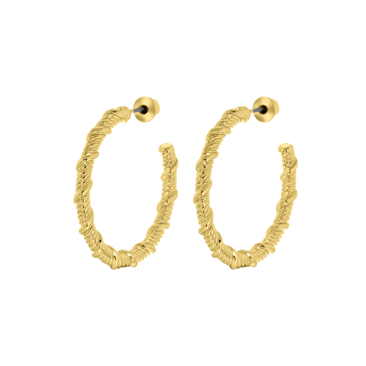 Goldfarbene, bearbeitete Bijoux-Ohrringe