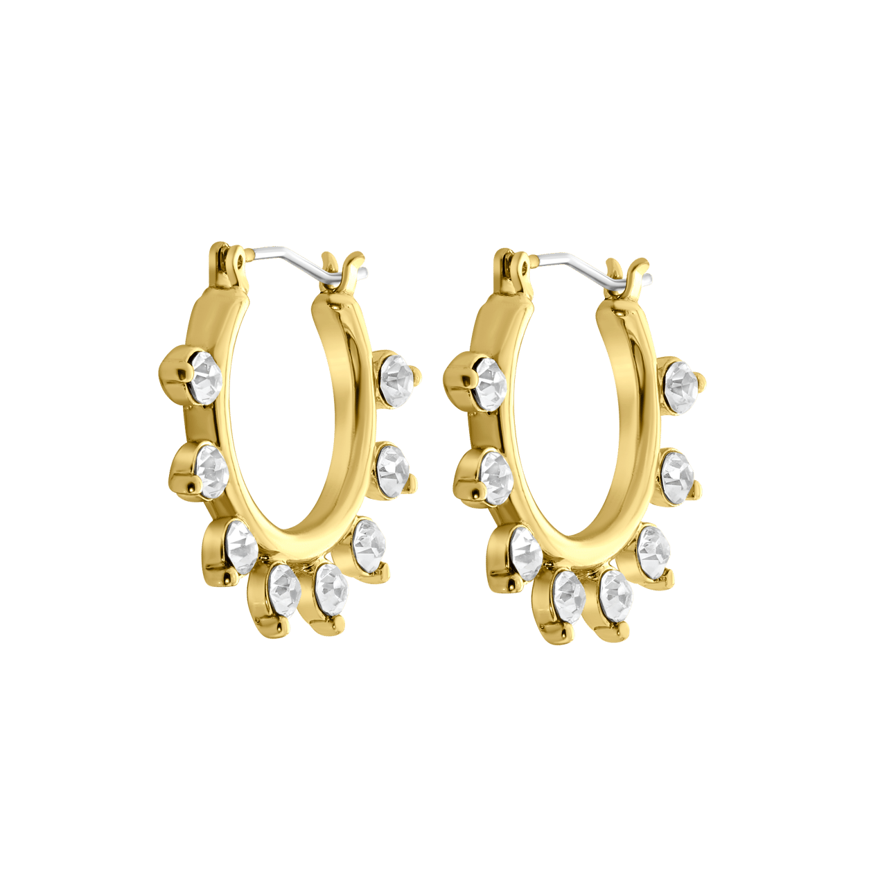 Goudkleurige bijoux oorringen met stenen