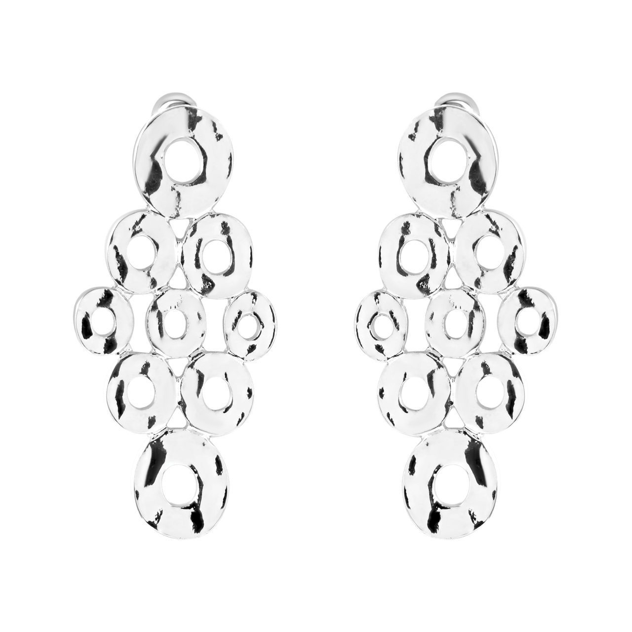 Zilverkleurige bijoux oorbellen ringen