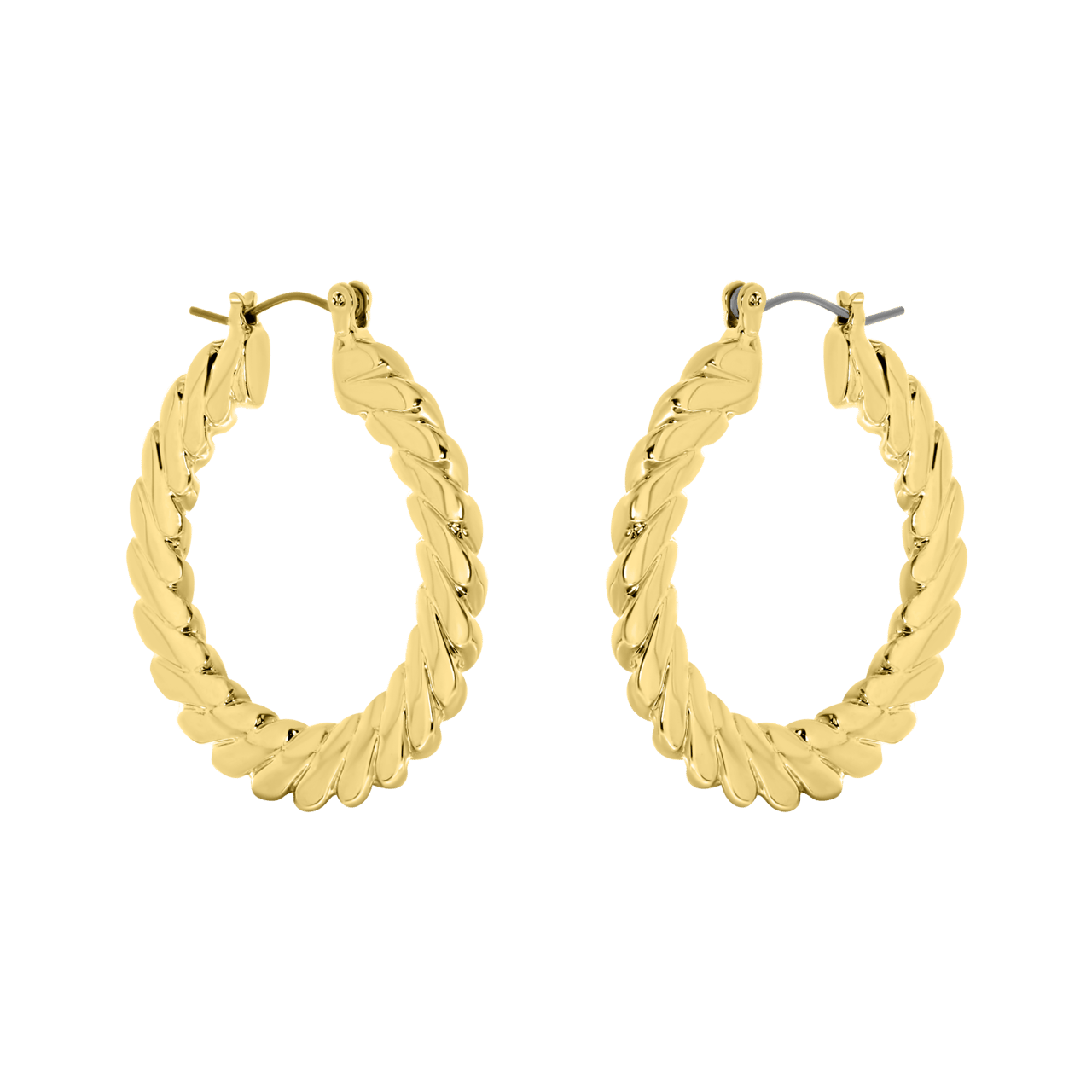 Goudkleurige bijoux oorringen bewerkt