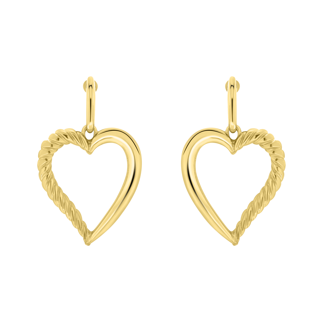 Goudkleurige bijoux oorbellen met hartjes
