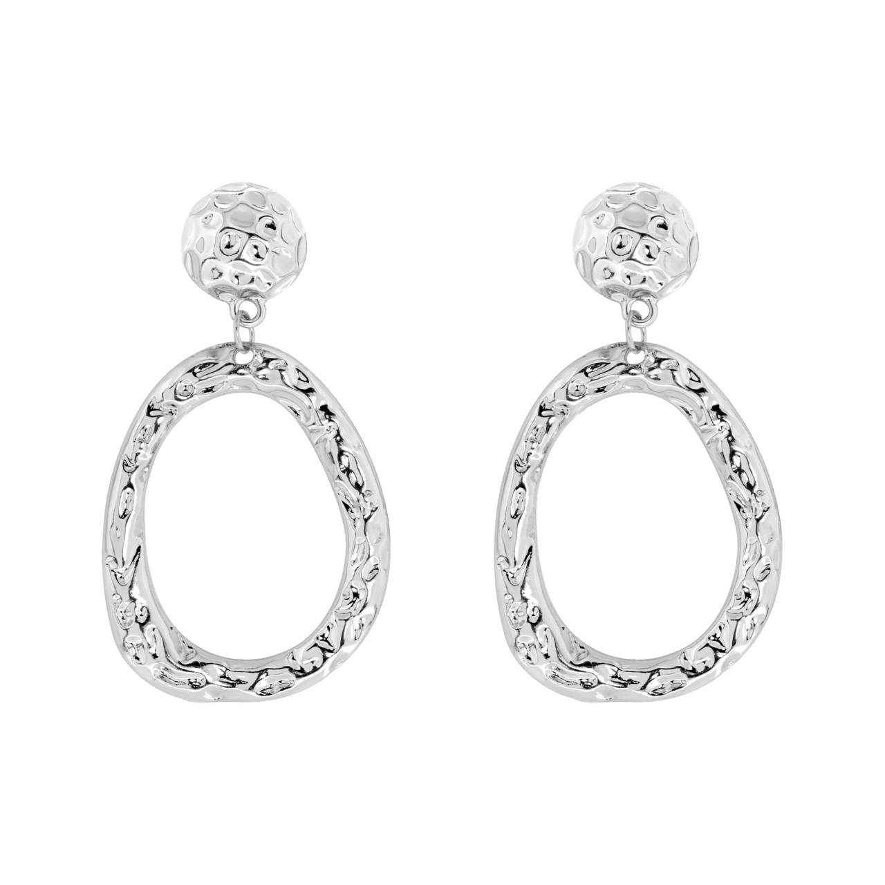 Zilverkleurige bijoux oorbellen ovaal