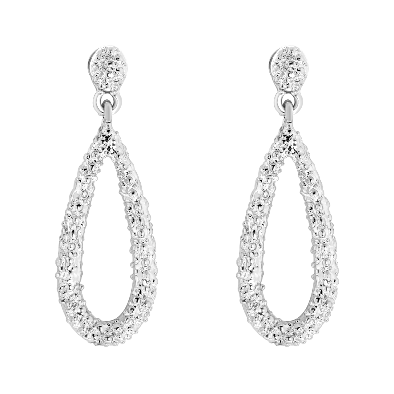 Zilverkleurige bijoux oorbellen ovaal