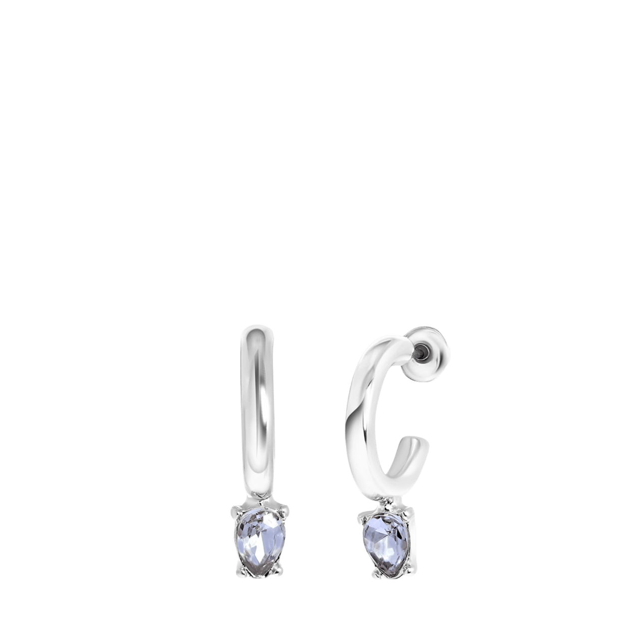 Zilverkleurige bijoux oorbellen met steen