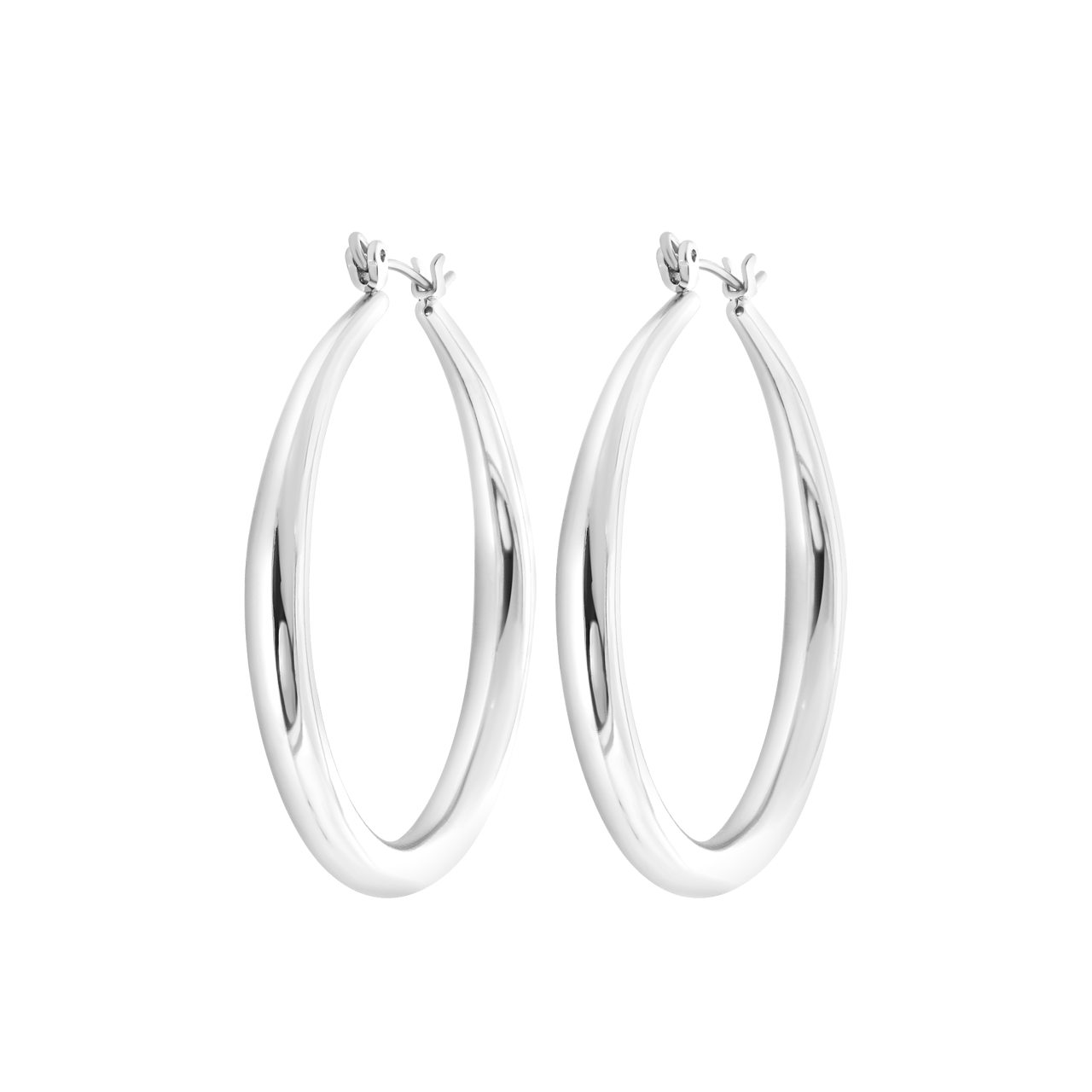 Zilverkleurige bijoux oorringen