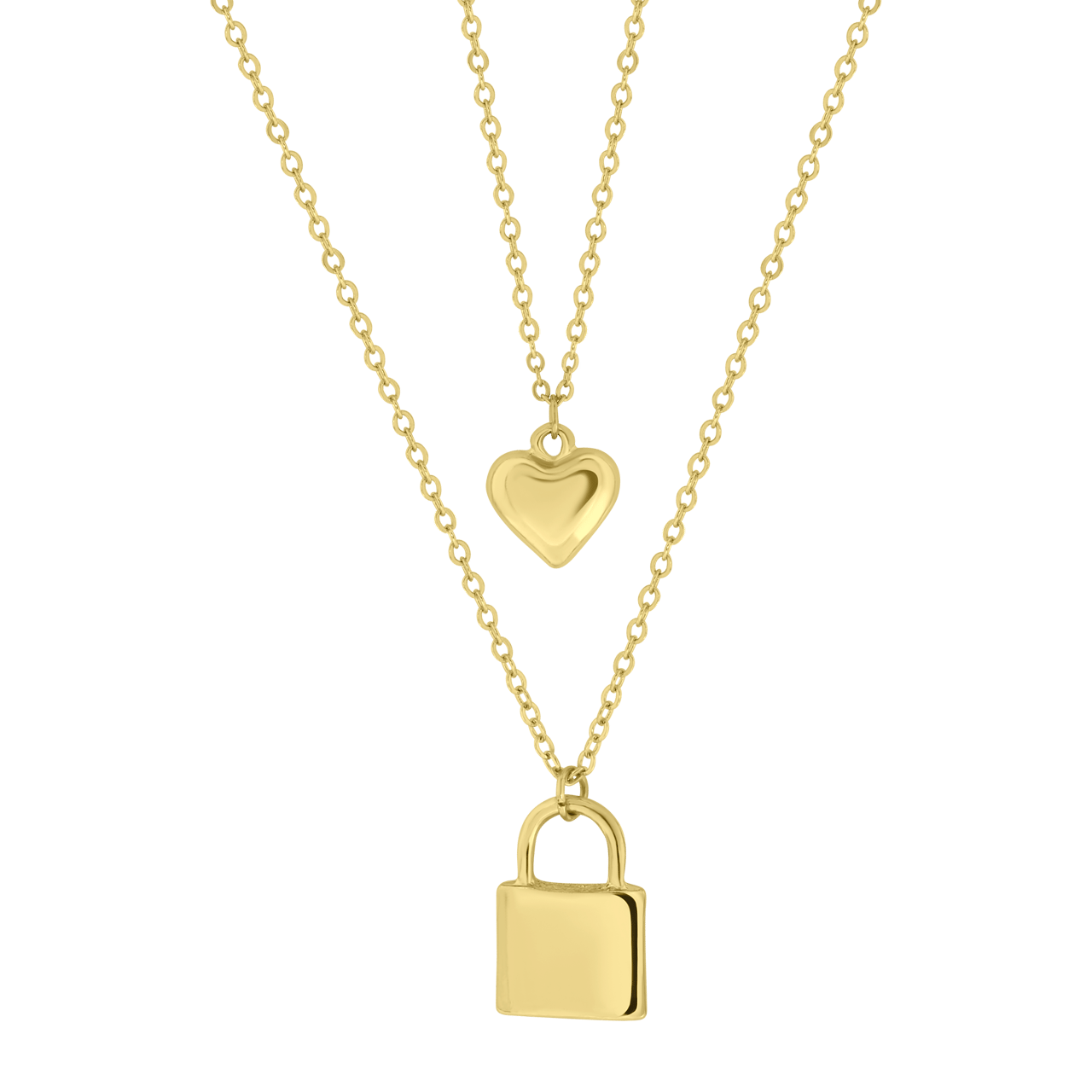 Goudkleurige ketting slot en hartje