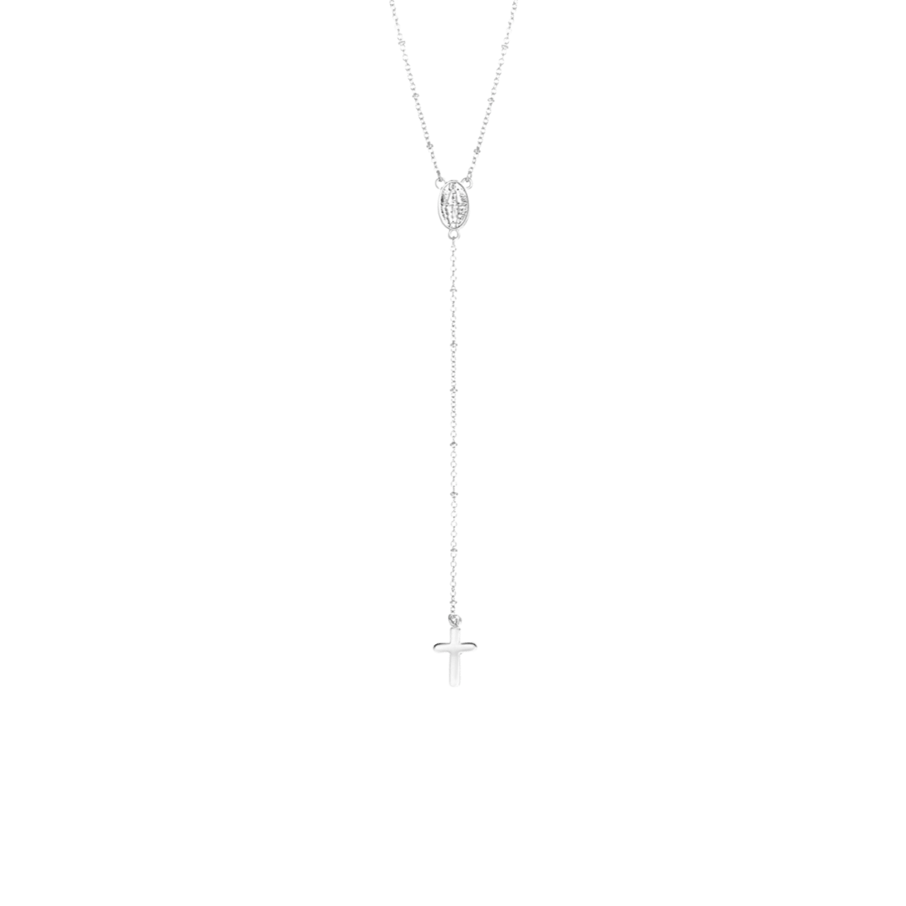 Zilverkleurige bijoux rozenkrans