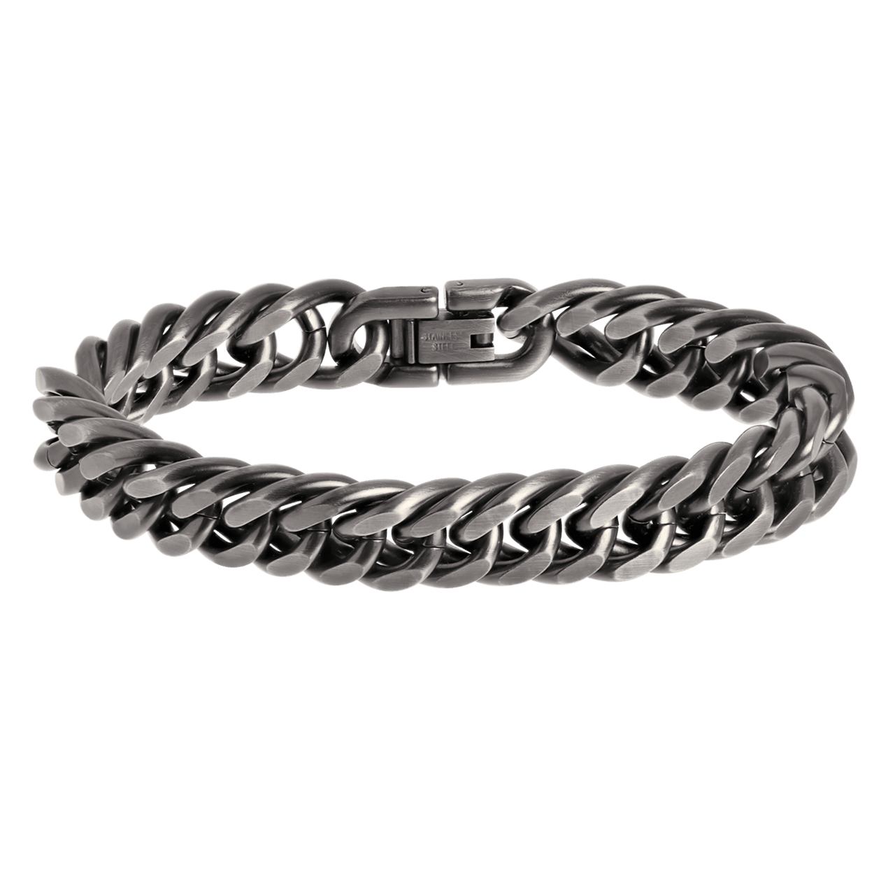 Gerecycleerd stainless steel herenarmband gourmetschakel