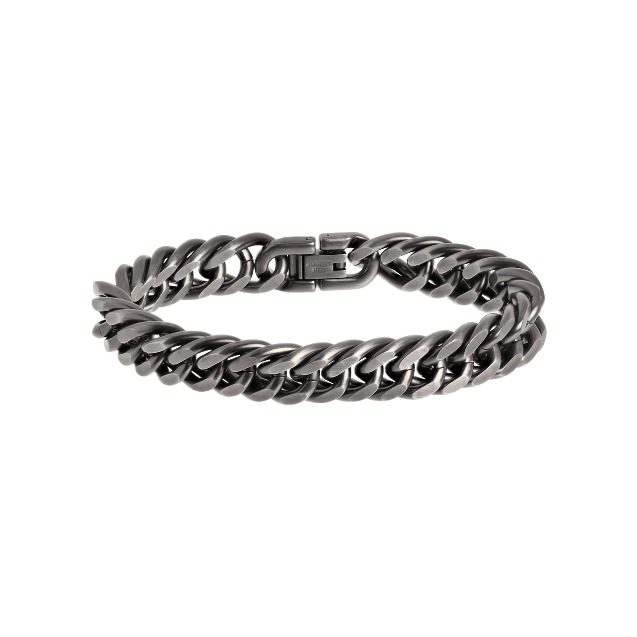 Gerecycleerd stalen herenarmband gourmetschakel