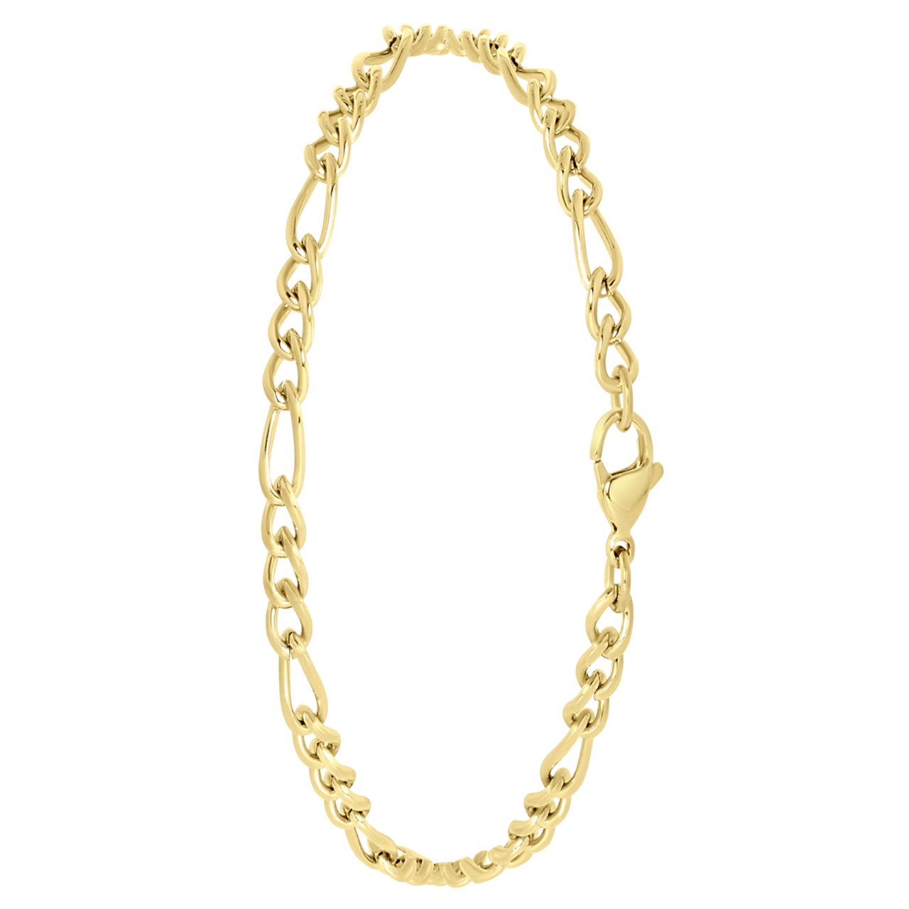 Gerecycleerd stalen goldplated armband met figaroschakel