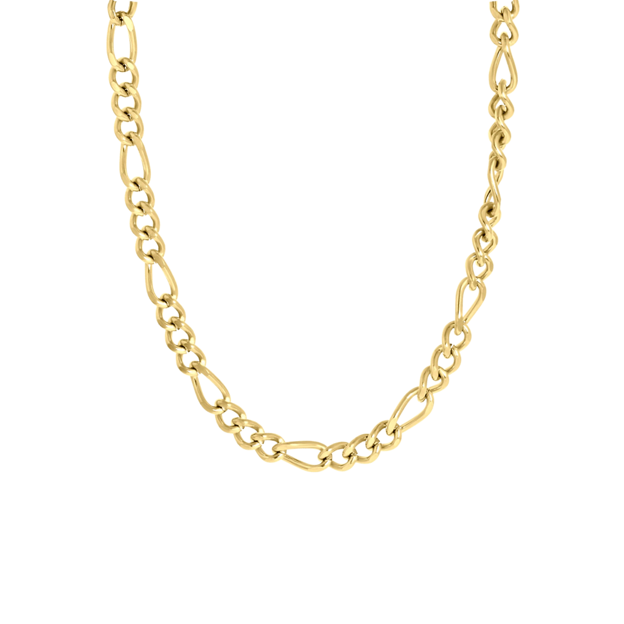 Gerecycled stainless steel goldplated ketting met figaroschakel voor heren