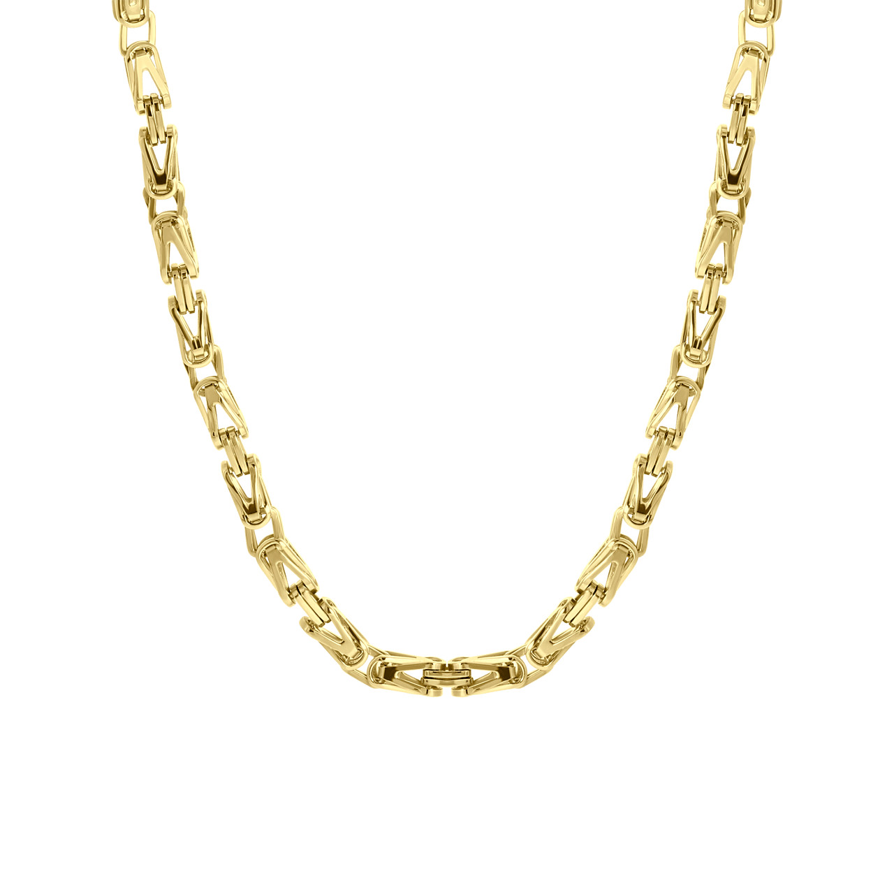 Gerecycleerd stalen goldplated ketting met koningsschakel