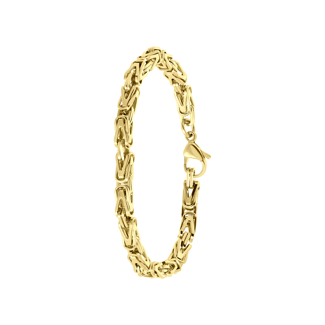 Gerecycleerd stainless steel goldplated armband met koningsschakel
