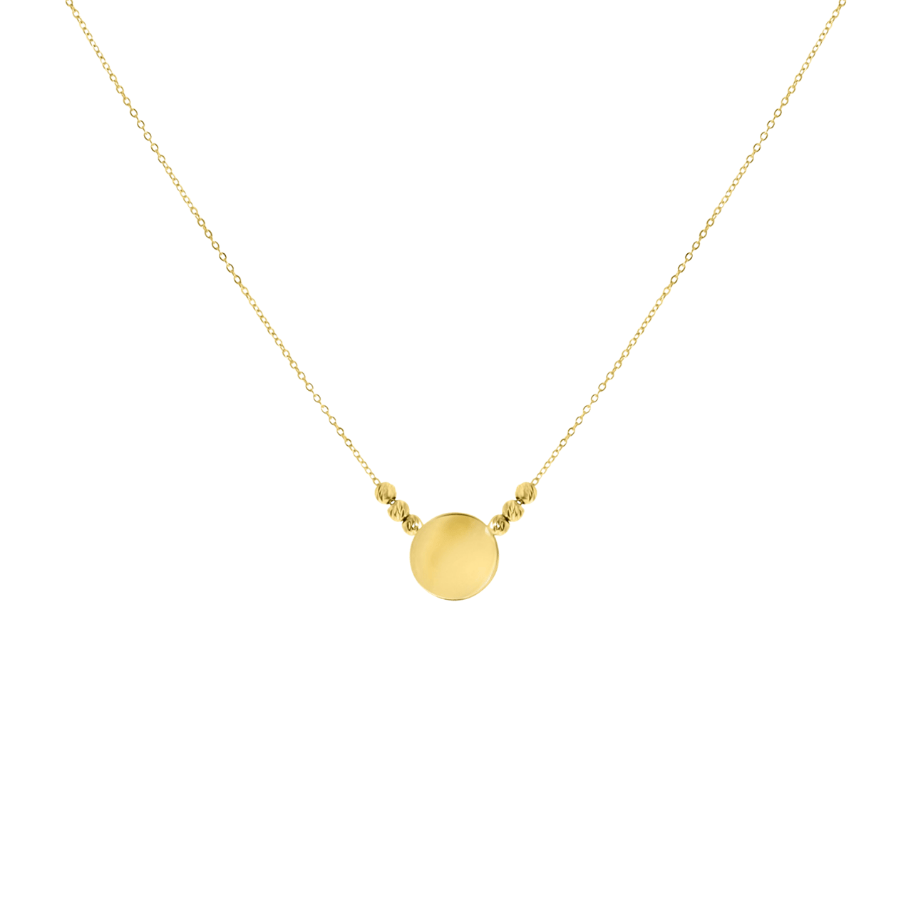 18 Karaat geelgouden ketting & hanger disc